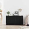 vidaXL Credenza Rovere Nero 102 x 35 x 55 cm Legno multistrato