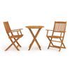 vidaXL Set da Bistrot 3 pz Pieghevole in Legno Massello di Acacia