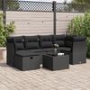 vidaXL Set Divano da Giardino 6 pz con Cuscini Nero in Polyrattan