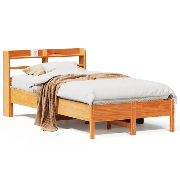 vidaXL Letto senza Materasso Marrone Cera 90x200 cm Legno di Pino