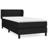 vidaXL Giroletto a Molle con Materasso Nero 100x200 cm in Tessuto