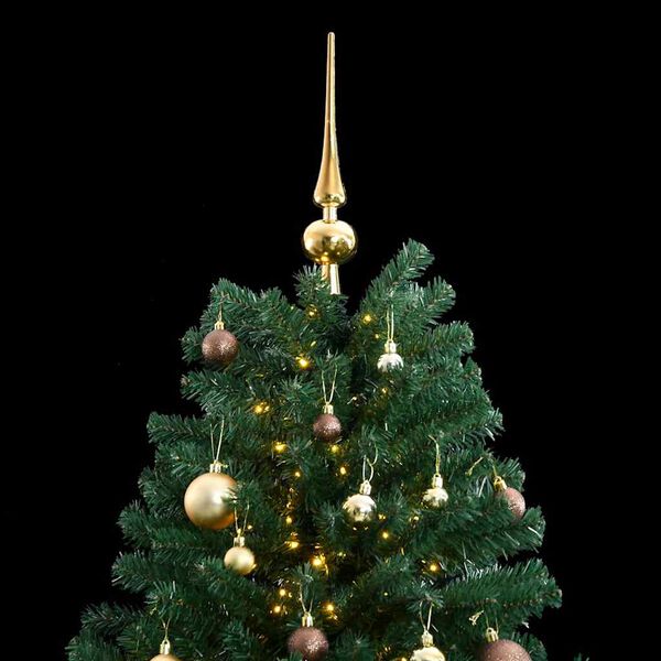 vidaXL Albero Natale Incernierato con 300 LED e Palline 240 cm