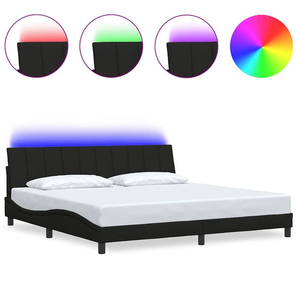 vidaXL Giroletto senza Materasso Hanko Nero 200x200 cm in Tessuto