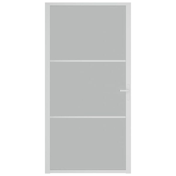 vidaXL Porta Interna 102,5x201,5 cm Bianco Opaco in Vetro e Alluminio