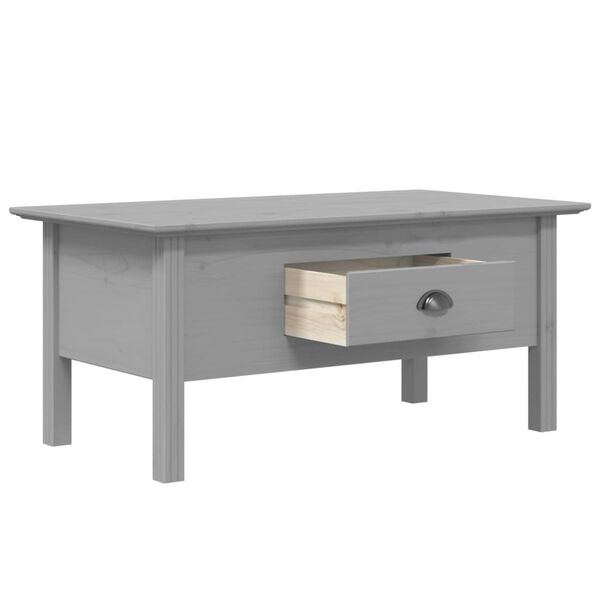 vidaXL Tavolino da Salotto BODO 100x55x46cm Legno Massello Pino Grigio