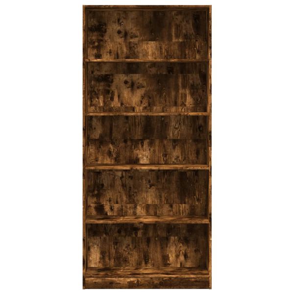 vidaXL Libreria Rovere Fumo 80x24x176 cm in Legno Multistrato