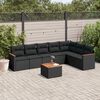 vidaXL Set Divani da Giardino con Cuscini 8 pz Nero in Polyrattan