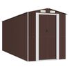 vidaXL Capanno da Giardino Marrone Scuro 192x523x223cm Acciaio Zincato