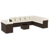 vidaXL Set Divani da Giardino 11 pz con Cuscini Polyrattan Marrone