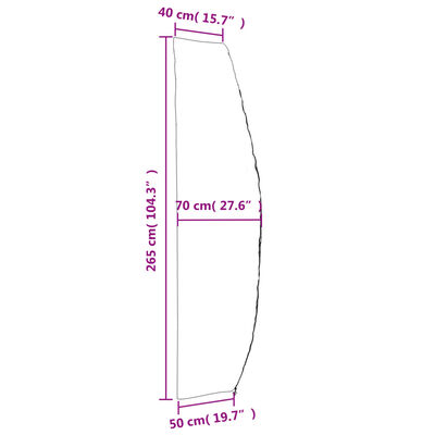 vidaXL Coperture Ombrellone Giardino 2pz 265x50/70/40 cm 420D Oxford