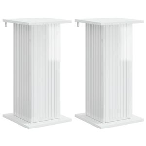 vidaXL Supporto per piante 2 pcs Bianco Lucido 30,5 x 30 x 60,5 cm