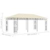 vidaXL Gazebo con Zanzariera 6x3x2,73 m Crema