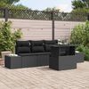 vidaXL Set di divani con cuscino 5 pcs Nero polyrattan