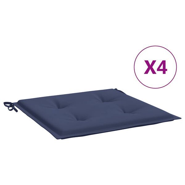 vidaXL Cuscini per Pallet 4 pz Blu Marino 40x40x4 cm in Tessuto Oxford