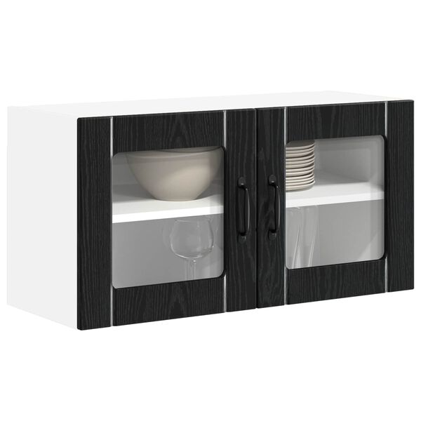 vidaXL Mobile da cucina Rovere Nero 80 x 31 x 40 cm Legno multistrato