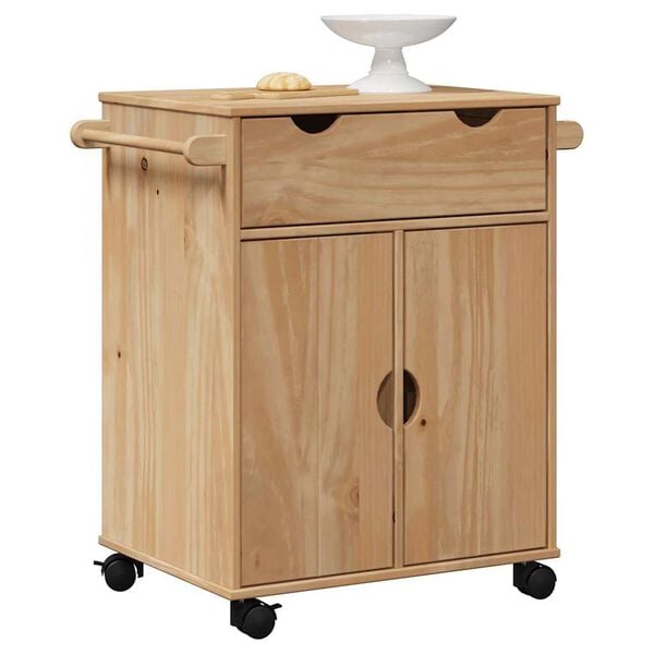 vidaXL Carrello da Cucina OTTA 59x45x80 cm in Legno Massello di Pino