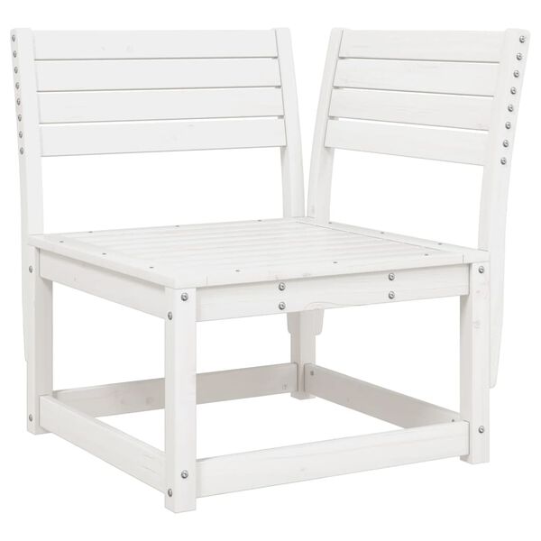 vidaXL Set Divani da Giardino 3 pz Bianco in Legno Massello di Pino