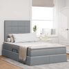 vidaXL Letto con contenitore e LED con led Grigio chiaro 120 x 190 cm