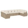 vidaXL Set Divano da Giardino 10 pz con Cuscini Beige in Polyrattan