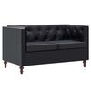 vidaXL Divano Chesterfield a 2 Posti Rivestito in Similpelle Nero
