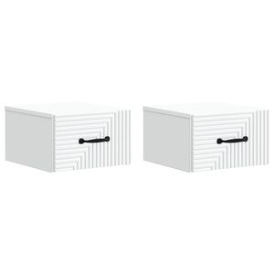 vidaXL Mobiletto da notte a muro 2 pcs Bianco 34,5 x 33 x 20 cm