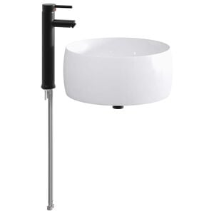 vidaXL Lavabo con rubinetto e scarico Nero Opaco 38,5 x 38,5 x 16 cm
