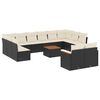 vidaXL Set Divani da Giardino 13pz con Cuscini Nero in Polyrattan