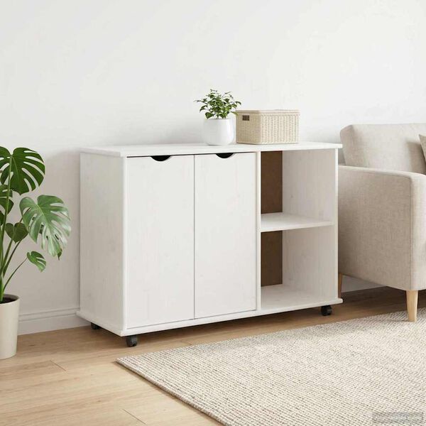 vidaXL Mobile con Ruote con ruota Bianco 100 x 39 x 65,5 cm