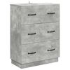 vidaXL Mobile con Cassetti Grigio Cemento 66 x 34,5 x 87 cm