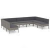 vidaXL Set Divani da Giardino 9 pz con Cuscini in Polyrattan Grigio
