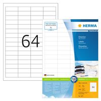 HERMA Etichette Permanenti PREMIUM A4 48,3x16,9 mm 100 Fogli