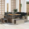 vidaXL Set Divano da Giardino con cuscino 8 pcs Grigio polyrattan
