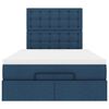 vidaXL Struttura Letto Pouf con Materasso Blu 120x190 cm in Tessuto