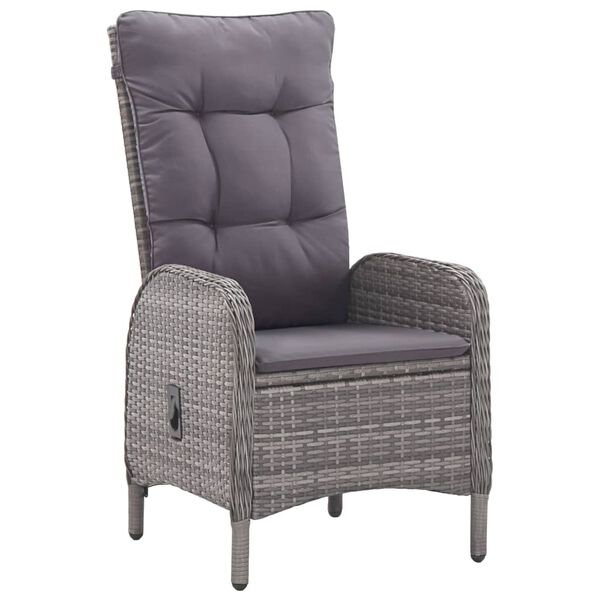 vidaXL Set da Pranzo da Giardino 5 pz in Polyrattan e Vetro Grigio