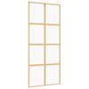 vidaXL Porta Scorrevole Dorata 90x205 Vetro Trasparente ESG Alluminio