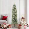 vidaXL Albero di Natale Artificiale Sottile Verde e Bianco 180 cm