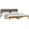 vidaXL Letto con Testiera Rivestita Naturale e Grigio Chiaro