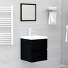 vidaXL Set Mobili da Bagno Nero in Legno Multistrato