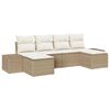 vidaXL Set Divano da Giardino con cuscino 6 pcs Beige polyrattan