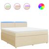 vidaXL Giroletto a Molle con Materasso Crema 180x200 cm in Tessuto