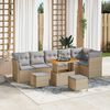 vidaXL Set Divano da Giardino 8 pcs Beige polyrattan
