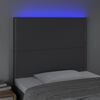 vidaXL Testiera a LED Grigio Scuro 80x5x118/128 cm in Tessuto