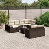 vidaXL Set Divani da Giardino 11 pz con Cuscini Polyrattan Marrone