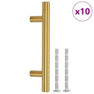 vidaXL Maniglie per Mobili 10pz Oro Interasse fori 64 mm Lunghezza totale 100 mm in Acciaio Inox