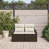 vidaXL Divano da giardino con cuscino 123 x 62 x 69 cm polyrattan