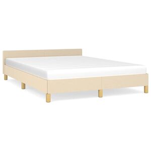 vidaXL Giroletto senza Materasso Crema 140x190 cm in Tessuto
