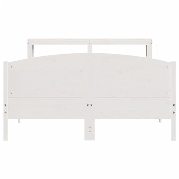 vidaXL Letto senza Materasso Bianco 135x190 cm Legno Massello di Pino