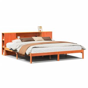 vidaXL Letto Libreria senza Materasso Marrone Cera 180x200 cm in Pino