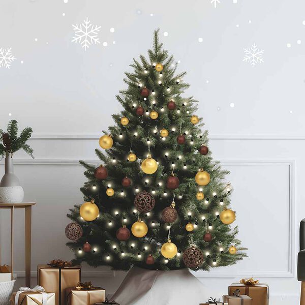 vidaXL Set Natale con 60 Palline Punta e 150 Luci LED Oro e Bronzo