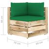 vidaXL Set Salotto da Giardino con Cuscini 10pz Legno Impregnato Verde